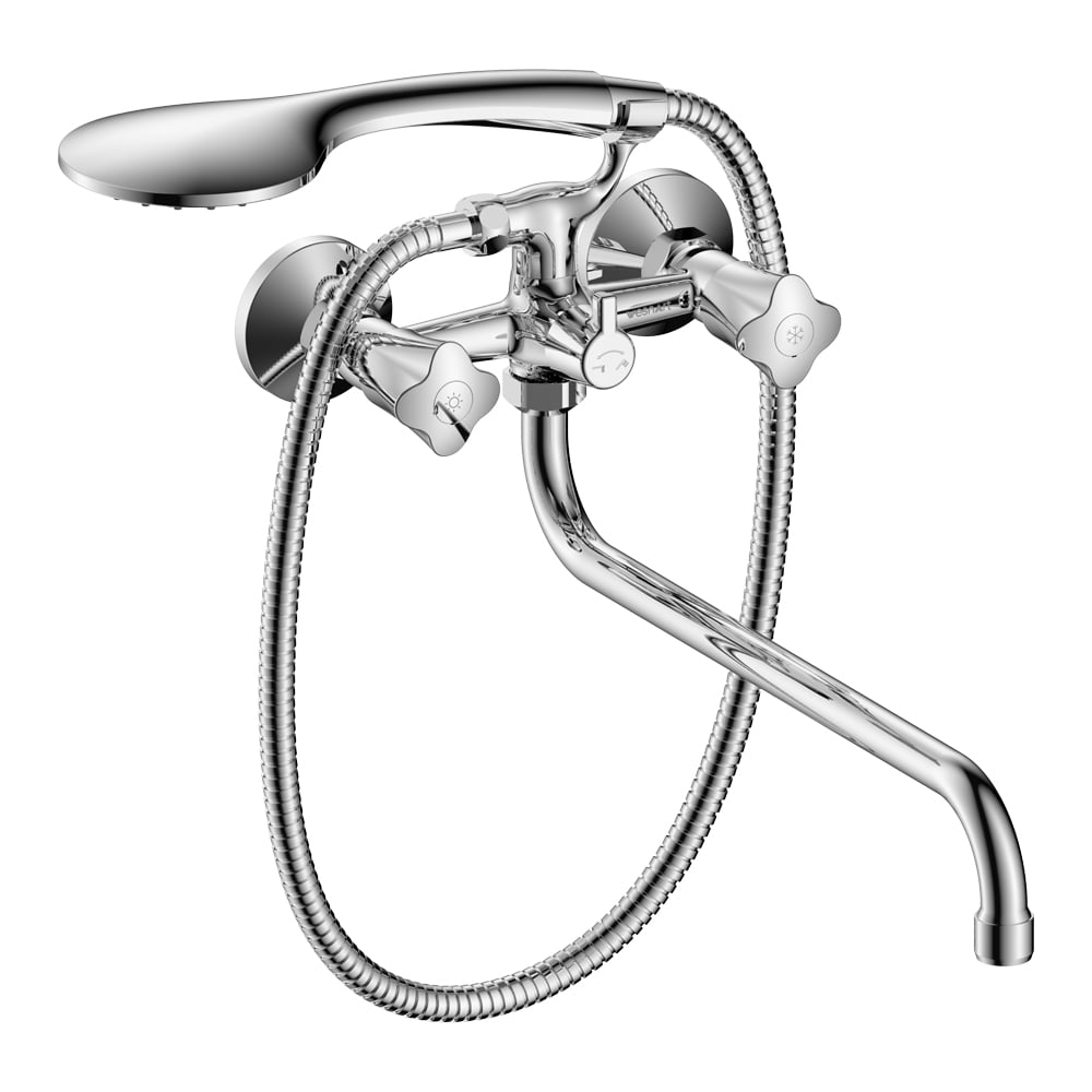 Изображение товара Смеситель для ванны Wesnaart kamila хром двухрычажный настенный