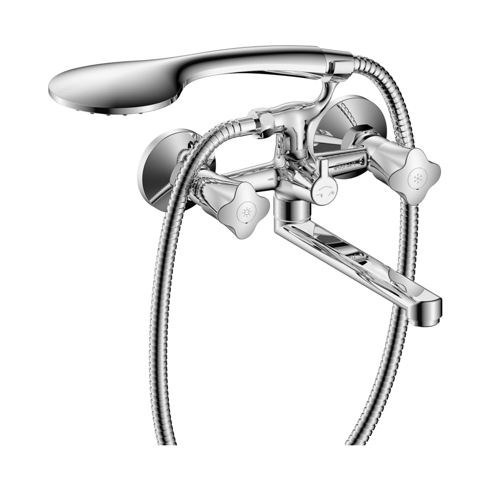 Изображение товара Смеситель для ванны Wesnaart Kamila хром двухрычажный настенный