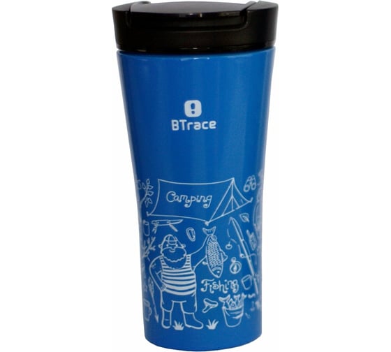 Изображение товара Термос-кружка BTrace синий/рисунок рыбак, 500 мл 406-500T