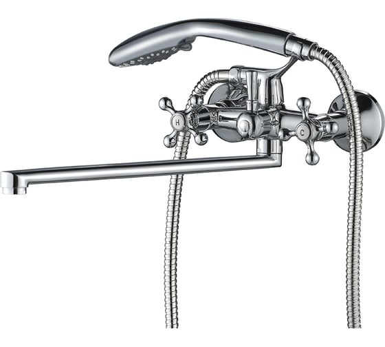 Изображение товара Смеситель для ванны с длинным изливом Wesnaart RASSVET, хром RAS02-320