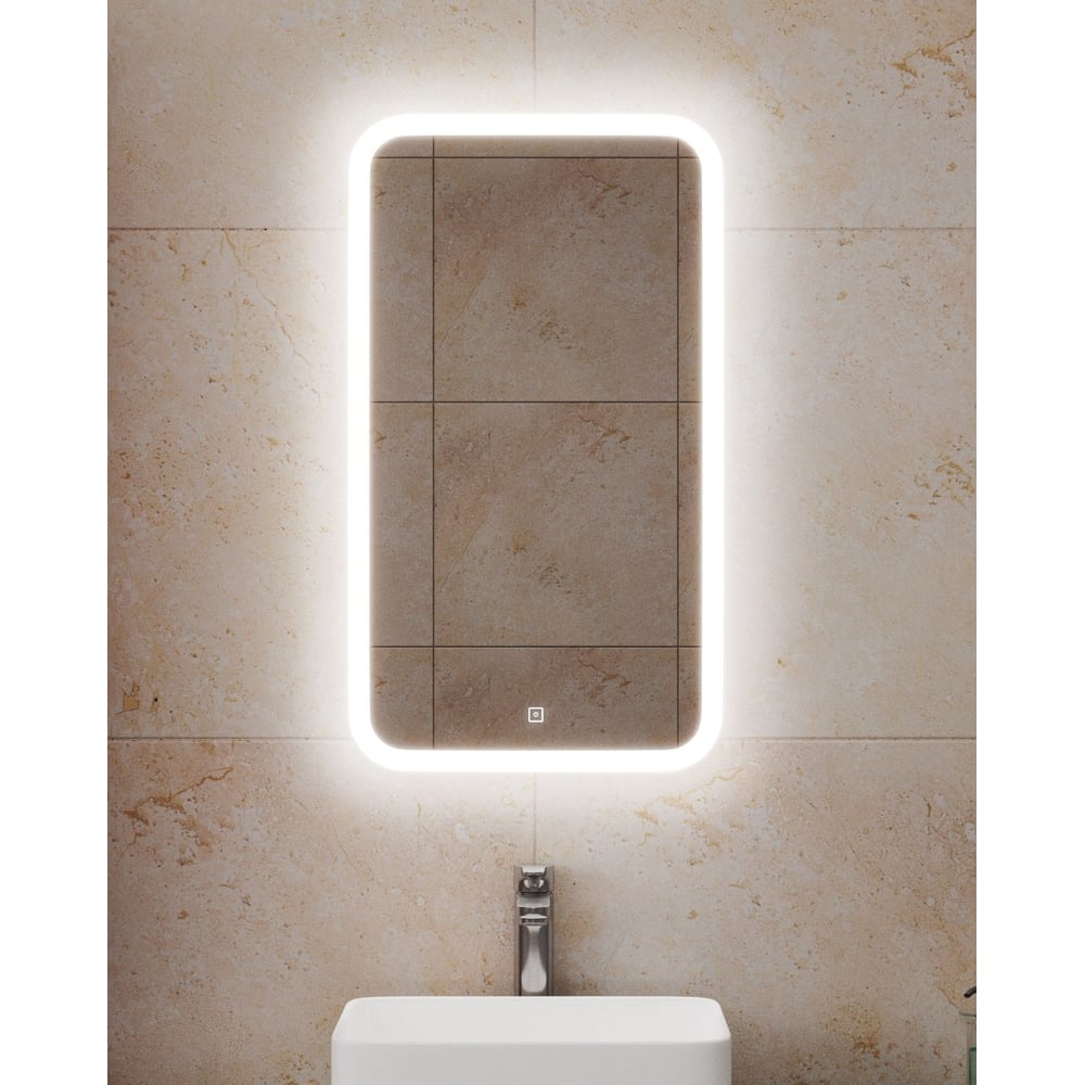 Изображение товара Зеркало Bauedge Bau Stil 40x70, сенсорная LED подсветка, пластиковый защитный корпус BS4070