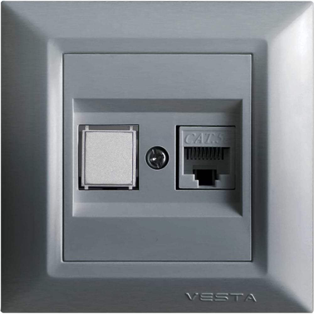 Розетка для сетевого кабеля Vesta Electric зеркало карманное 10 см двустороннее с подсветкой пластик белое vesta