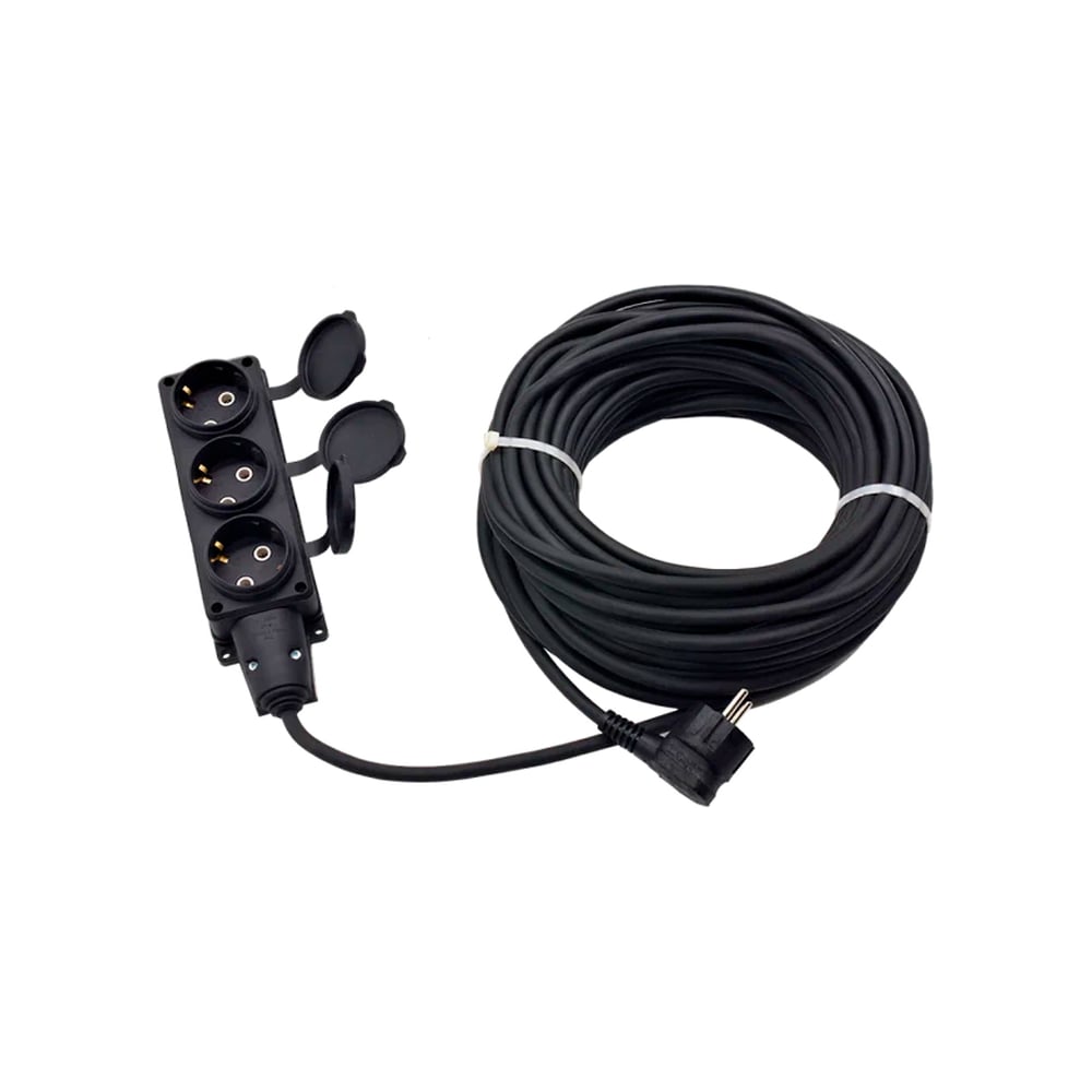 Изображение товара Силовой удлинитель GLANZEN 3 гнезда IP44 30м кабель