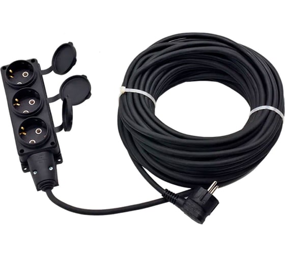 Изображение товара Силовой удлинитель GLANZEN 3 гнезда, КГ 3x1,5, IP44 арт. EC-30-012 00-00006577