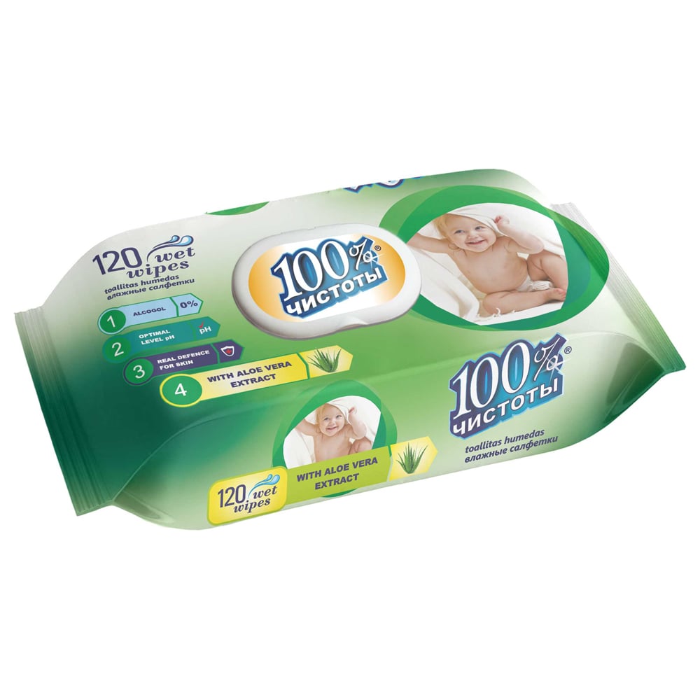 Влажные салфетки 100% Чистоты 4657778190394