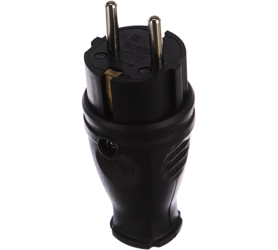 Изображение товара Прямая вилка Smartbuy каучуковая 230В, 2P+PE, 16A, IP44 SBE-16-P07-R