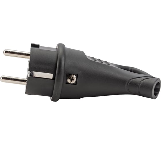 Изображение товара Угловая вилка с кольцом Smartbuy каучуковая 230В, 2P+PE, 16A, IP44 SBE-16-P08-R