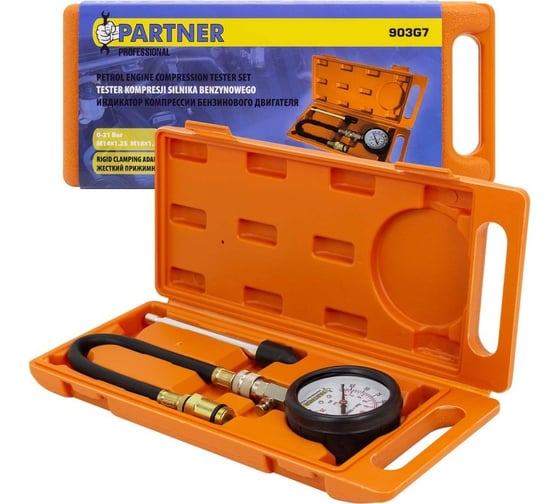 Изображение товара Бензиновый компрессометр Partner с длинным наконечником и шлангом в кейсе PA-903G7(5630)