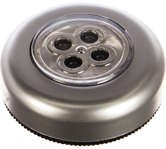 Изображение товара Светодиодный фонарь Smartbuy PUSH LIGHT 1 шт х 4 LED 3AAA, серебристый SBF-831-S