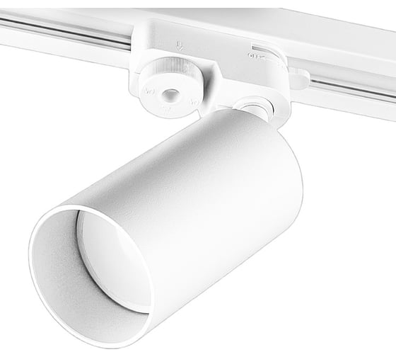 Изображение товара Трековый светодиодный поворотный светильник (спот) iSVET на шинопровод, led трек для лампочки GU10, белый TRK-101-1-4