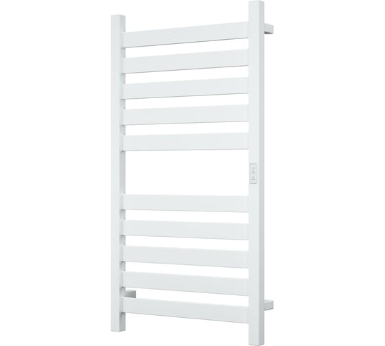 Изображение товара Дизайнерский электрический профильный полотенцесушитель Bauedge BAU Elite 50x100, 10 планок, универсальный, белый полуматовый DB-0047