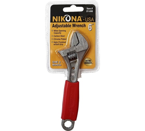 Изображение товара Разводной ключ NIKONA 150 мм с эргономической ручкой 01-046