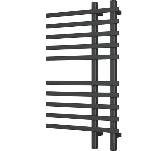 Изображение товара Дизайнерский электрический профильный полотенцесушитель Bauedge BAU Wind 60x100, 10 планок, черный матовый RAL 9005 DB-0055