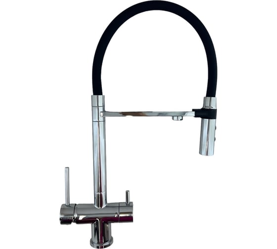 Изображение товара Смеситель для кухни с гибким изливом на магните и дополнительным выводом под фильтр OUTE хром T61403B