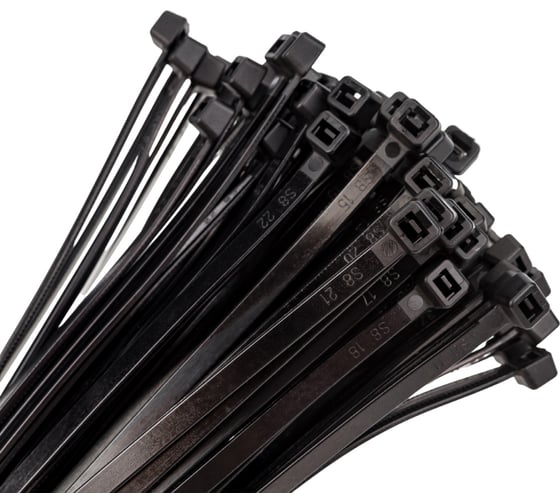 Изображение товара Кабельные хомуты Экопласт 4,8 х 300 мм, цвет черный, 100 шт 45302BL