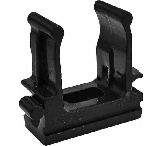 Изображение товара Держатель-клипса для труб Экопласт CF20G D20 мм, цвет чёрный, 50 шт 41720-50BL