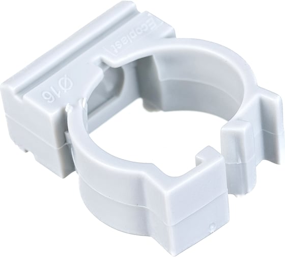 Изображение товара Держатель с защелкой для труб Экопласт CFC16G  D16 мм, 10 шт 41616-10