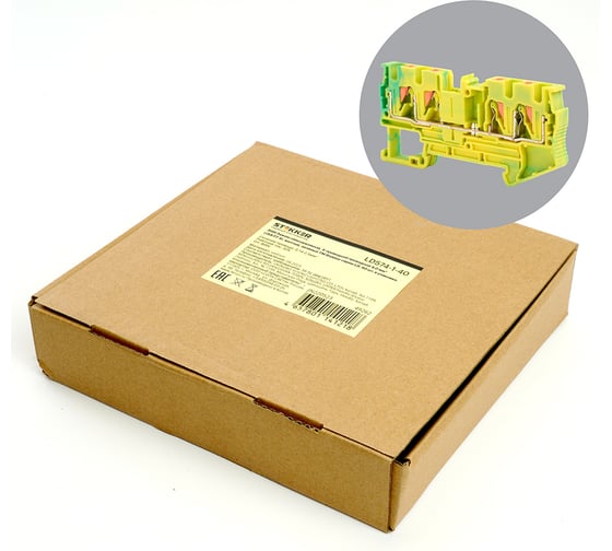 Изображение товара Пружинный 4-проводной проходной зажим STEKKER ЗНИ - 4 ,jxb pt 4 , желтый,зеленый ld574-1-40, 49262