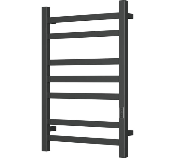 Изображение товара Электрический профильный полотенцесушитель Bauedge BAU Hotel 50x80, 7 планок, универсальный, черный матовый RAL 9005 DB-0015
