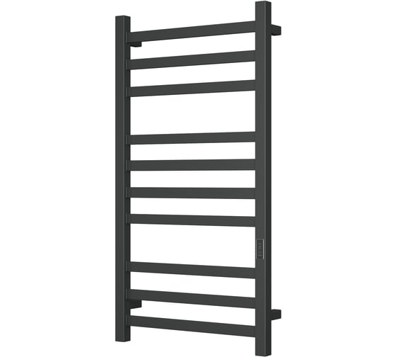 Изображение товара Электрический профильный полотенцесушитель Bauedge BAU Hotel 50x100, 10 планок, универсальный, черный матовый RAL 9005 DB-0012