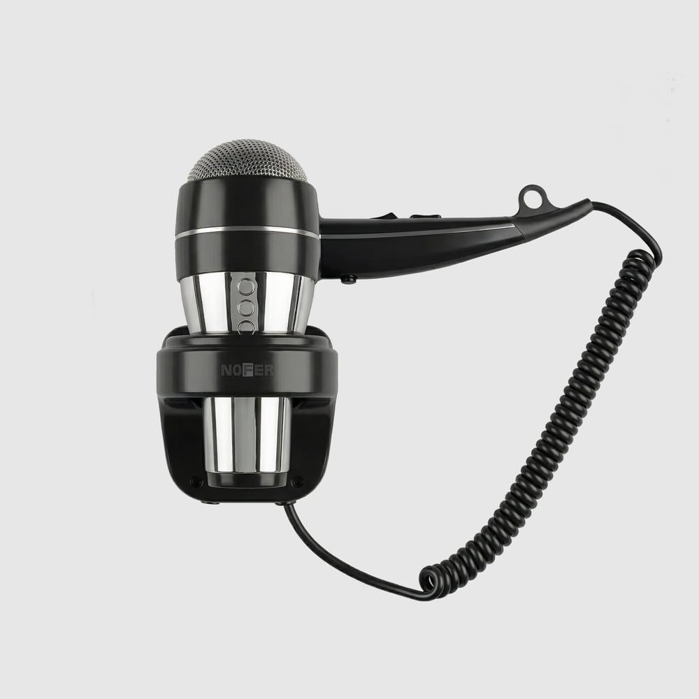 Изображение товара Фен Nofer HOTELline настенный с антивандальной защитой 1800 W черный/матовый, 02058.S