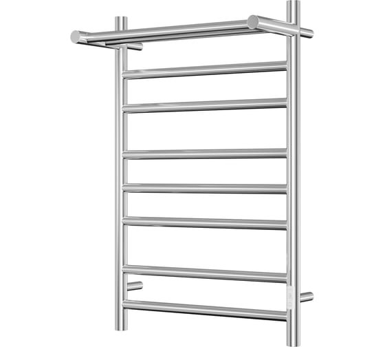 Изображение товара Электрический полотенцесушитель с полкой Bauedge BAU Stil Shelf 50x80, 7 планок, универсальный, нерж. сталь полированная DB-0024
