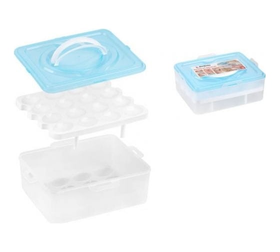 Изображение товара Контейнер для хранения яиц PERFECTO LINEA 32 ячейки, голубой 34-028232