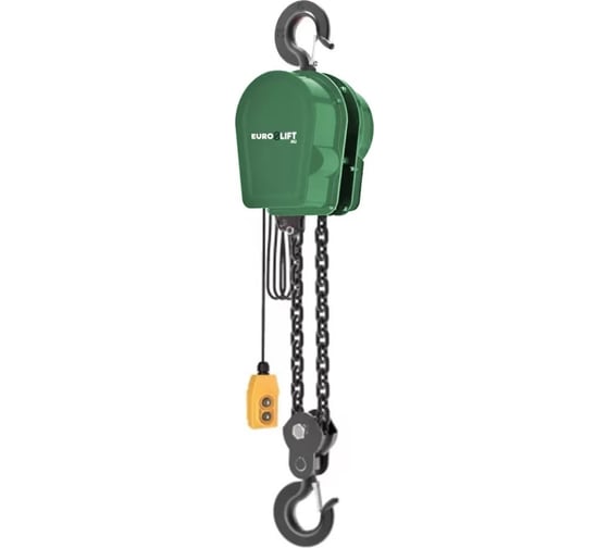 Изображение товара Электрическая цепная таль EURO-LIFT dhs 5т 12м 380в, 0,5 квт, 0,6 м/мин 00-00005151