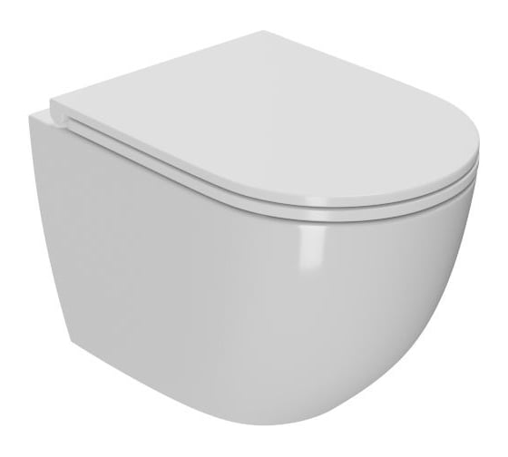 Изображение товара Подвесной безободковый унитаз Bauedge Bau Dream Hurricane3, вихревой, со скрытым сливом, сиденье дюропласт микролифт BL0001-HQ3