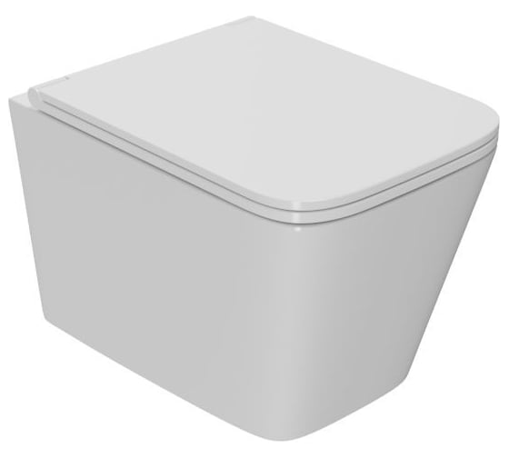 Изображение товара Подвесной безободковый унитаз Bauedge Bau Stil Hurricane3, вихревой, со скрытым сливом, сиденье дюропласт микролифт BS0001-HQ3