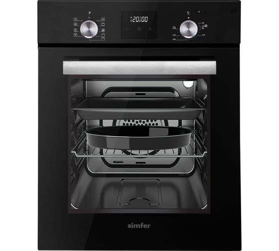 Изображение товара Электрический духовой шкаф SImfer 9 режимов работы, гриль, таймер, конвекция, черная B4EB59070