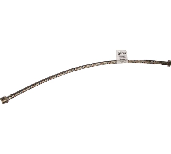 Изображение товара Гибкая подводка для воды НР 1/2" х ВР 3/8", длина 600 мм STOUT RG008P0SIG0LEB