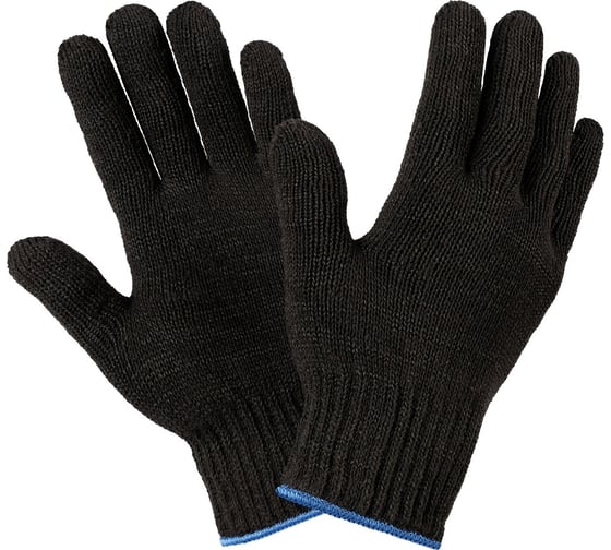 Изображение товара Утепленные рабочие двойные перчатки черные, размер XL, без ПВХ, Фабрика перчаток 5-75-ДВ-ЧЕР-БП-(XL)