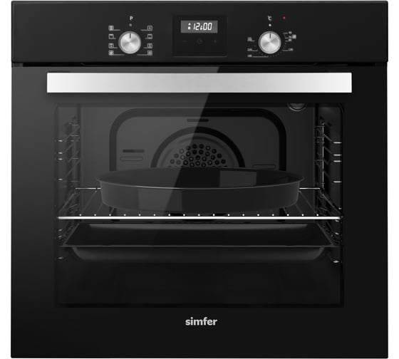 Изображение товара Электрический духовой шкаф SImfer 9 режимов работы, конвекция, гриль, таймер, черная B6EB59070