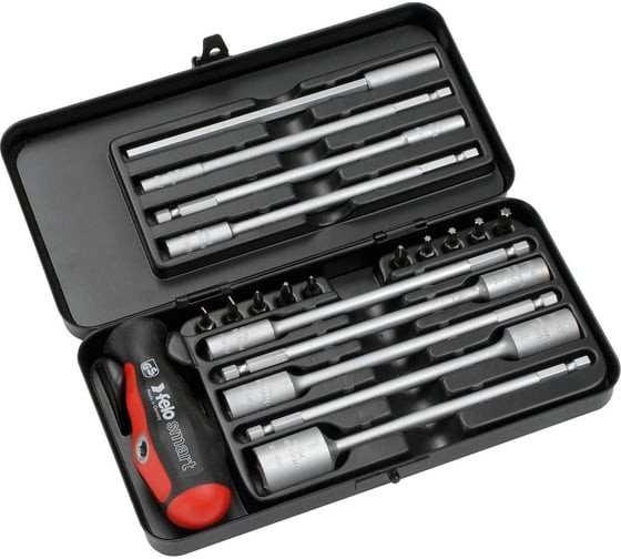 Изображение товара Набор бит SL/PH/Tx/PZ и головок c рукояткой SMART в кейсе, 20 шт Felo 06092036