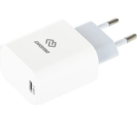 Изображение товара Сетевое зарядное устройство DIGMA DGW2C 20w, 3A (PD), USB-C, универсальное, белый, (DGW2C0F010WH) 1655943
