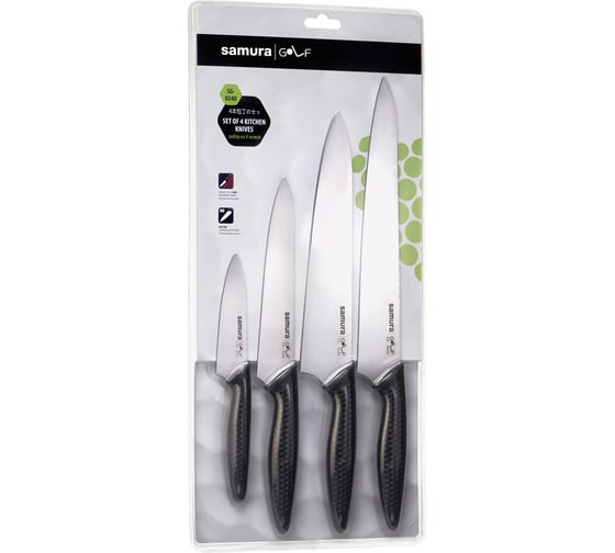 Изображение товара Набор из 4 кухонных ножей Samura "GOLF" 10, 23, 45, 85, AUS-8 SG-0240/K