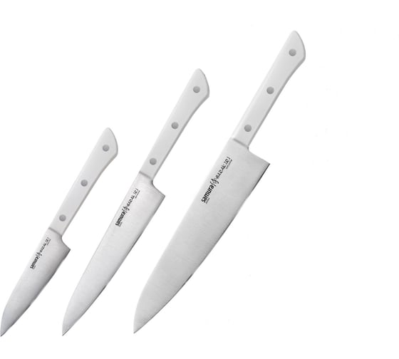 Изображение товара Набор ножей 3 в 1 Samura "HARAKIRI" 11, 23, 85, коррозионно-стойкая сталь, ABS пластик SHR-0220W/K