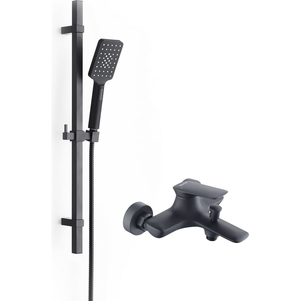 Изображение товара Душевой комплект BOND Cube 2x1 черный матовый