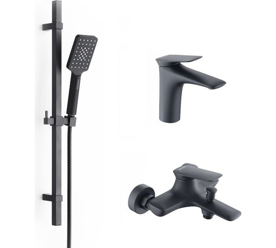 Изображение товара Душевой комплект BOND Cube 3x1 черный матовый B03-5388