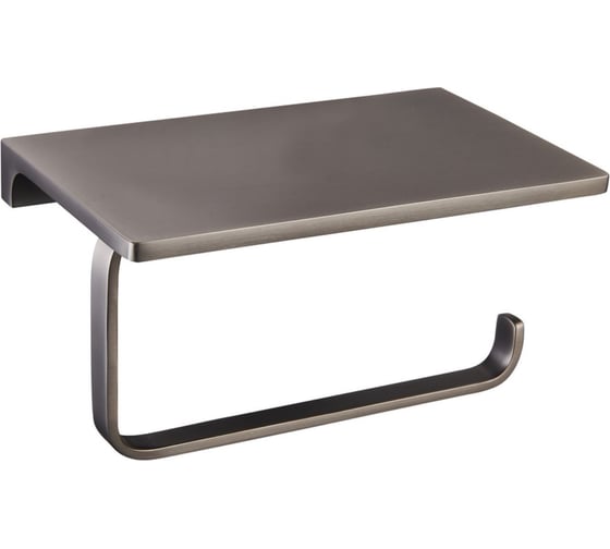 Изображение товара Настенный держатель туалетной бумаги RavSlezak с полочкой, цвет серый металлик, арт. NLA0403MG