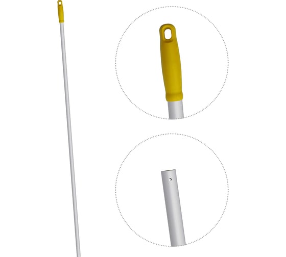 Изображение товара Ручка для держателя мопов Uctem-Plas 140 см, d=23,5 мм, алюминий, R, желтый ARF201-Y