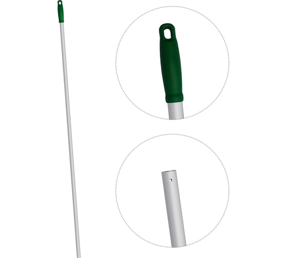 Изображение товара Ручка для держателя мопов Uctem-Plas 140 см, d=23,5 мм, алюминий, R, зеленый ARF201-G