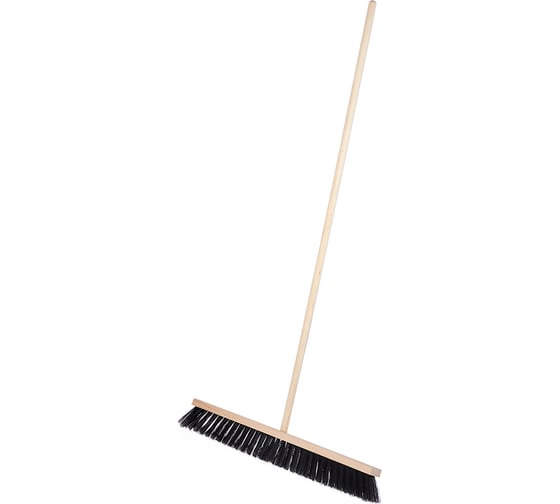 Изображение товара Тротуарная деревянная щетка РемоКолор 600x65 мм, в сборе, с черенком 1200 мм, резьбовое соединение 60-2-006