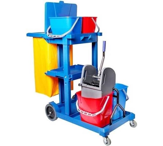 Изображение товара Многофункциональная уборочная тележка NV с системой под мешок, 2х17 л + 2х6 л, пластик NV-11304