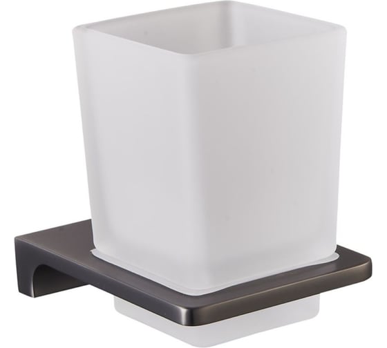 Изображение товара Настенный стакан RavSlezak одинарный, стеклянный, цвет серый металлик, арт. NLA0201MG