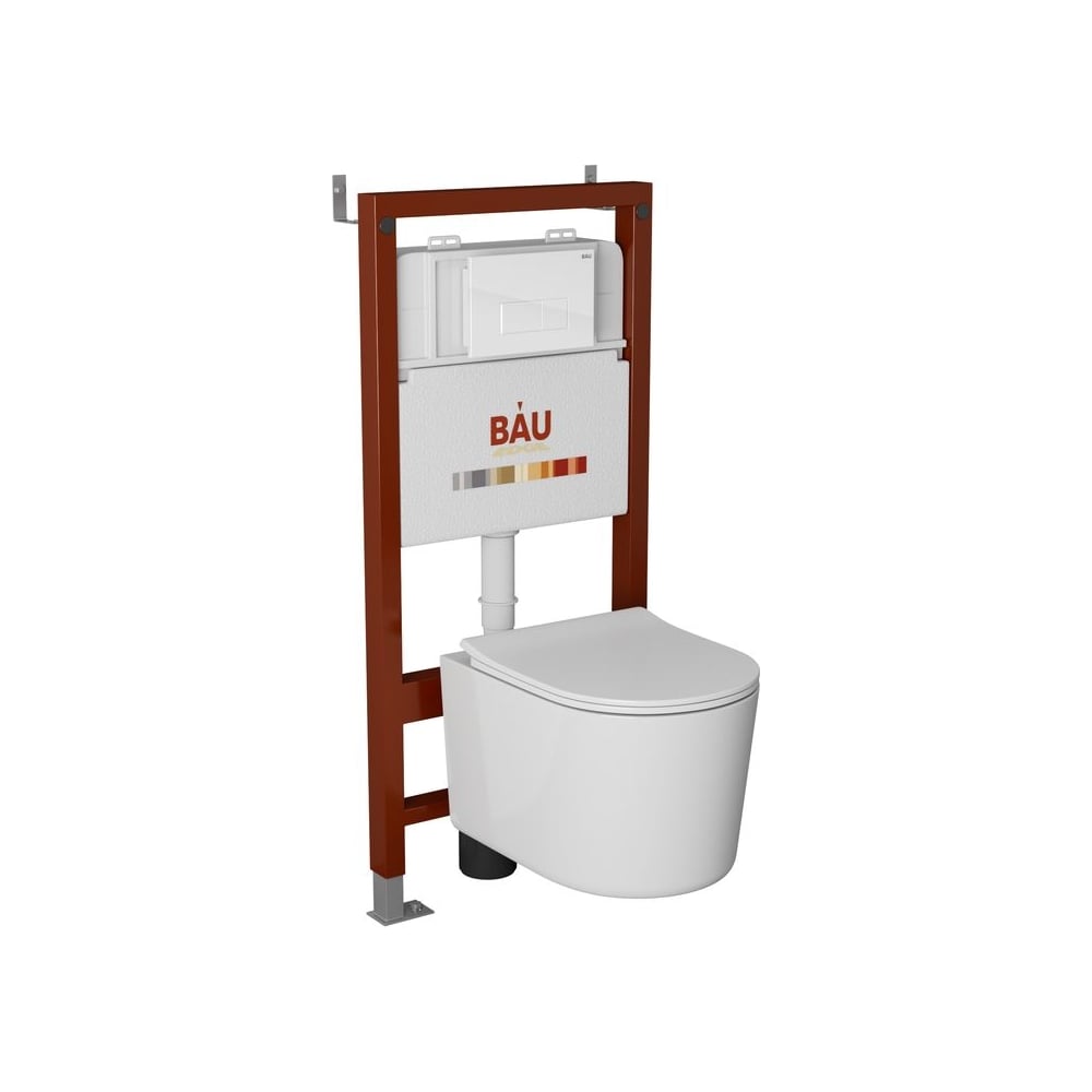 Изображение товара Комплект Bauedge BAU 6 в 1: безободковый унитаз с микролифтом