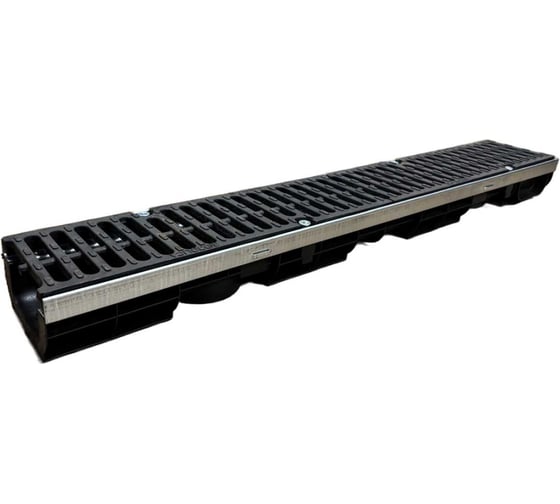 Изображение товара Пластиковый усиленный лоток Gidrolica dn100 h81,5 мм с щелевой чугунной решеткой, кл. е600 0805E