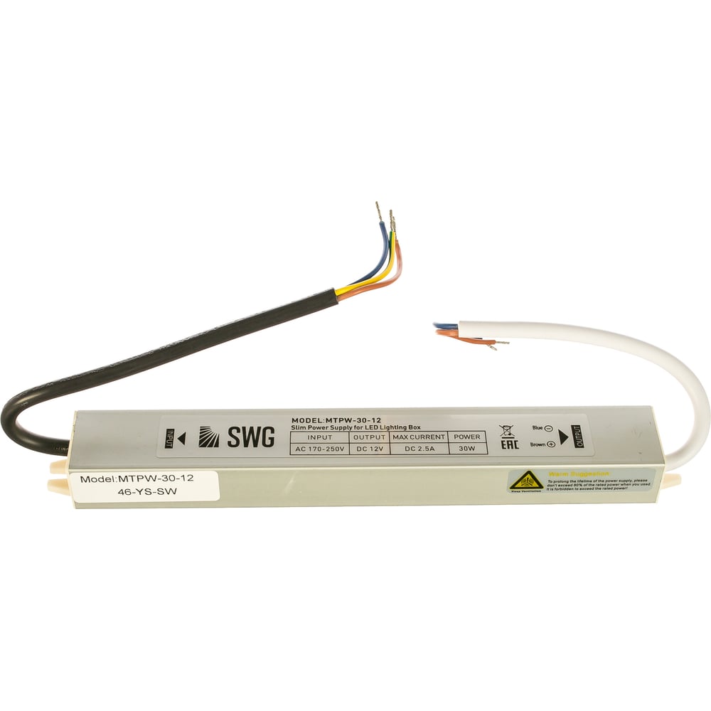 Изображение товара Блок питания SWG MINI Al TPW 30W влагозащитный 12V IP67