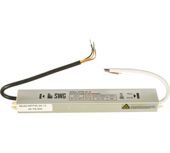 Изображение товара Блок питания SWG MINI Al TPW, 30 W влагозащитный, 12 V, MTPW-30-12 00-00005626